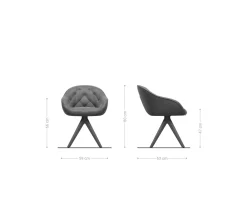DrehstuhlGaio-Flex Bouclé Soft Schlamm Holzgestell kantig Natur 360° drehbar Versandfertig ca. 28.10.26
