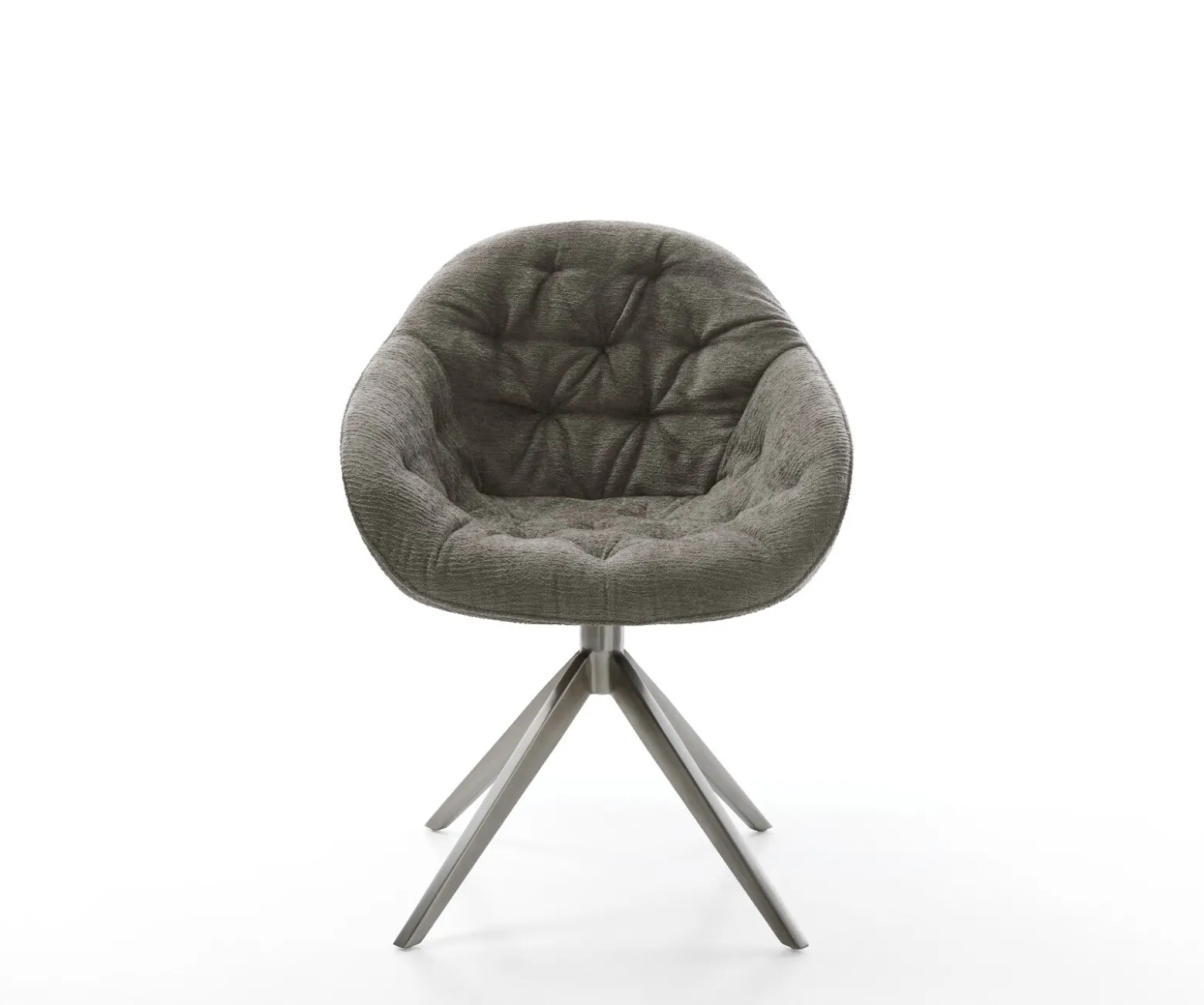 DrehstuhlGaio-Flex Bouclé Soft Schlamm Kreuzgestell breit Graphit 360° drehbar Wippfunktion Sofort versandfertig