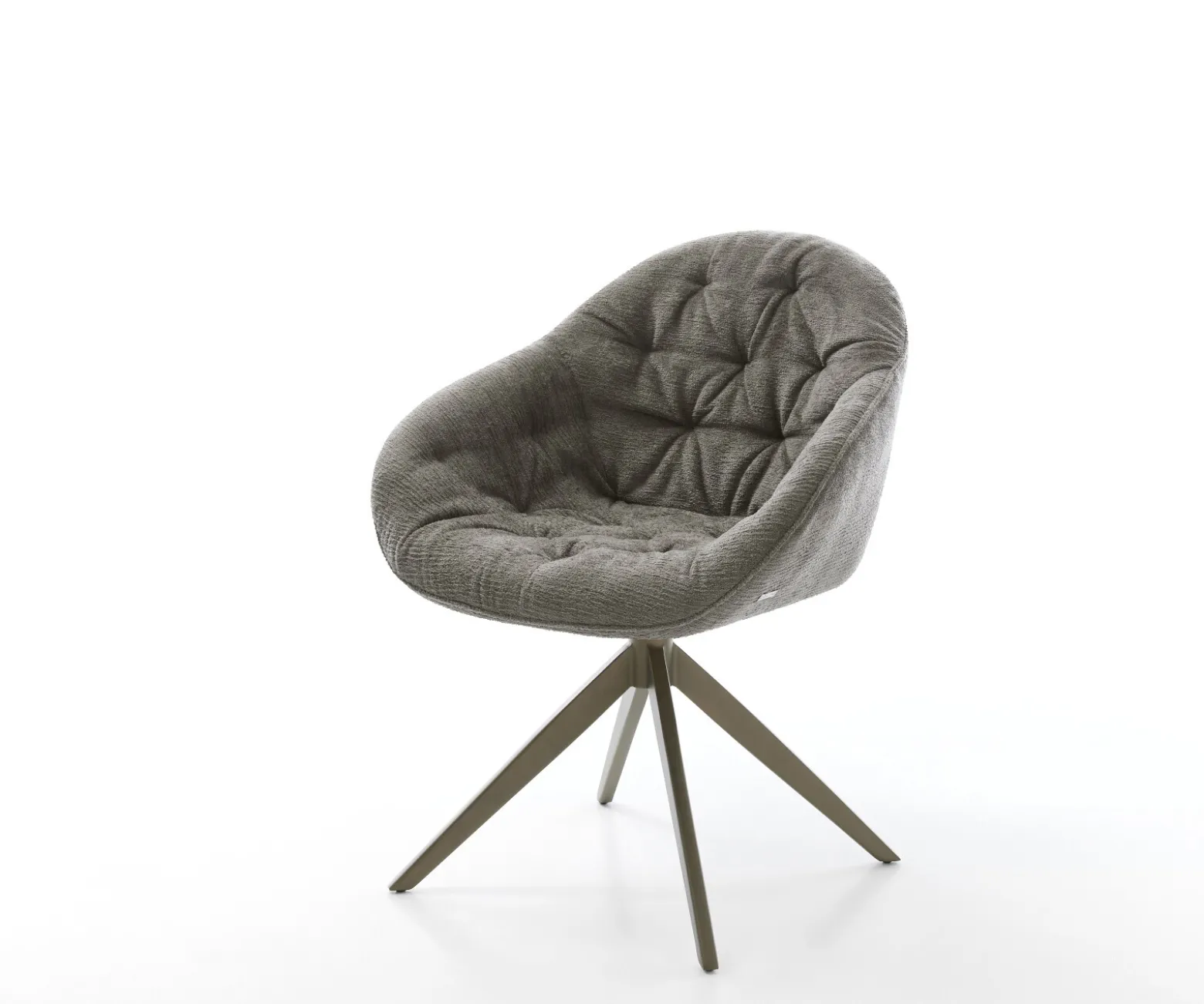 DrehstuhlGaio-Flex Bouclé Soft Schlamm Kreuzgestell breit Effektfinish Titan 360° drehbar Wippfunktion Sofort versandfertig
