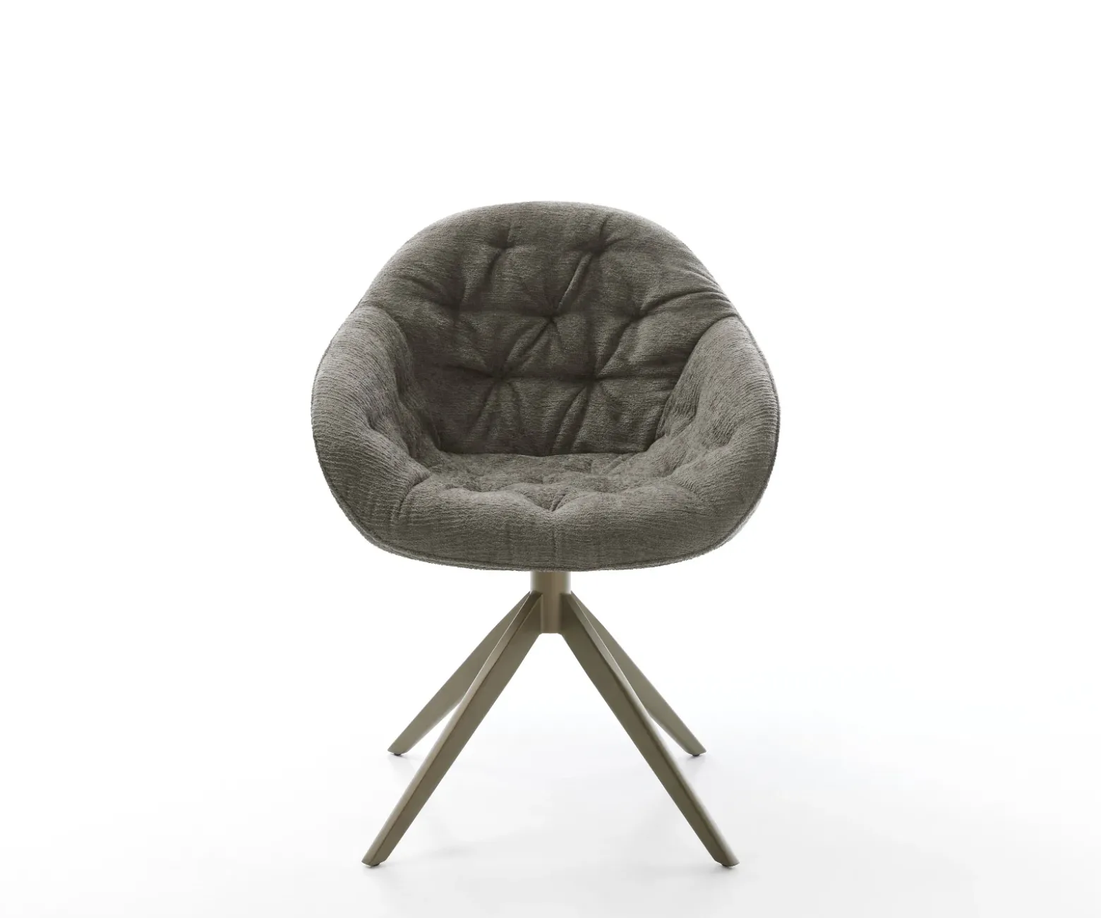 DrehstuhlGaio-Flex Bouclé Soft Schlamm Kreuzgestell breit Effektfinish Titan 360° drehbar Wippfunktion Sofort versandfertig