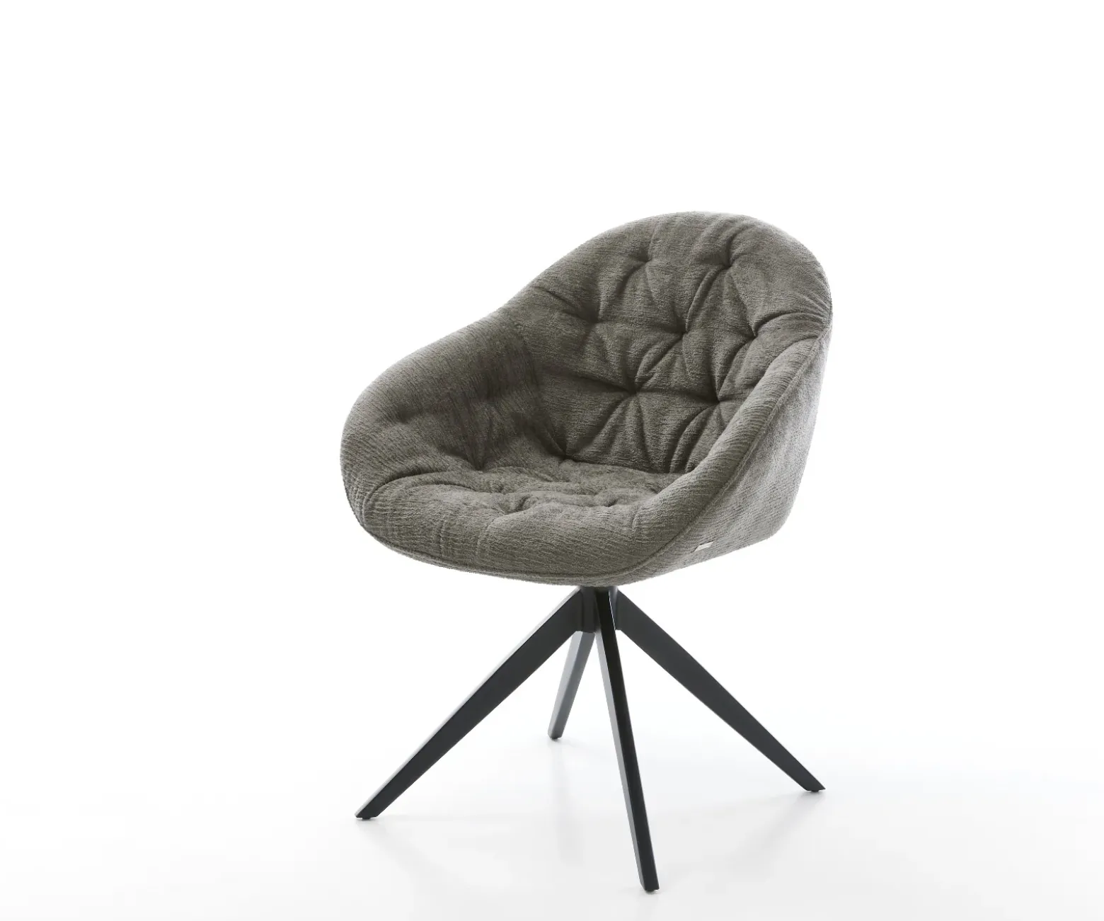 DrehstuhlGaio-Flex Bouclé Soft Schlamm Kreuzgestell breit Schwarz 360° drehbar Wippfunktion Sofort versandfertig