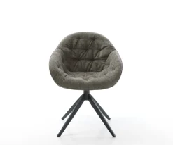 DrehstuhlGaio-Flex Bouclé Soft Schlamm Kreuzgestell breit Schwarz 360° drehbar Wippfunktion Sofort versandfertig