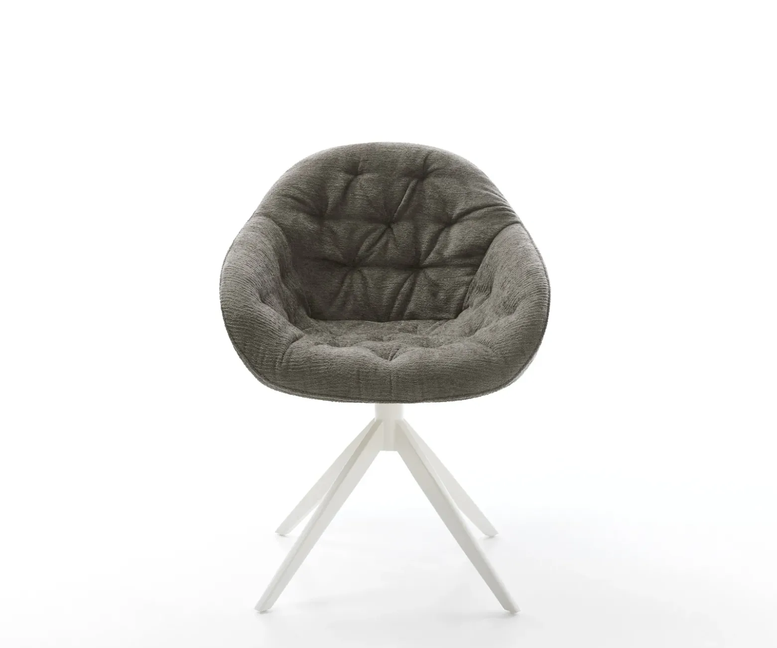 DrehstuhlGaio-Flex Bouclé Soft Schlamm Kreuzgestell breit Weiß 360° drehbar Wippfunktion Sofort versandfertig