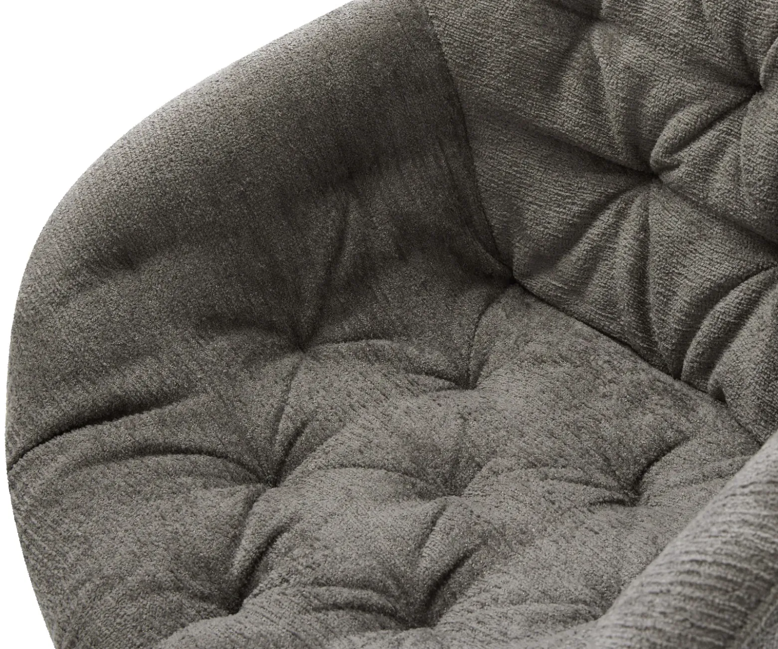DrehstuhlGaio-Flex Bouclé Soft Schlamm Kreuzgestell breit Weiß 360° drehbar Wippfunktion Sofort versandfertig