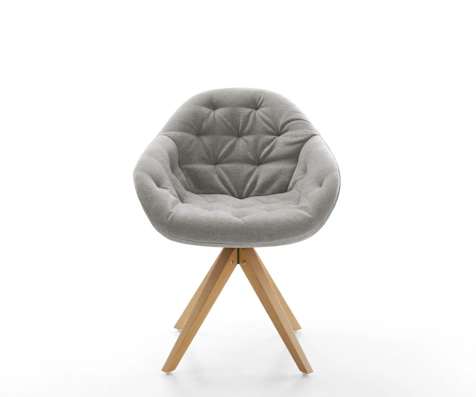 DrehstuhlGaio-Flex Strukturstoff Soft Grau Holzgestell kantig Natur 360° drehbar Versandfertig ca. 28.10.26
