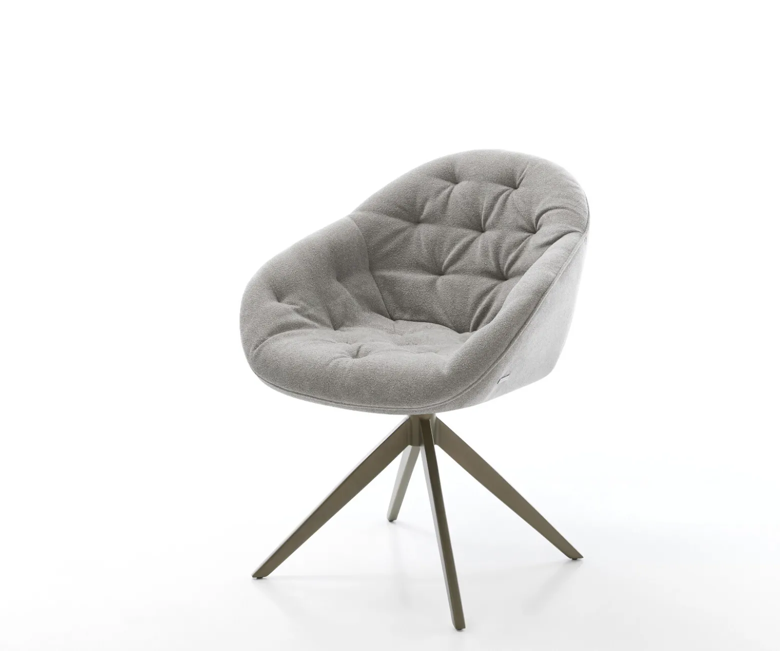 DrehstuhlGaio-Flex Strukturstoff Soft Grau Kreuzgestell breit Effektfinish Titan 360° drehbar Wippfunktion Sofort versandfertig