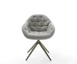 DrehstuhlGaio-Flex Strukturstoff Soft Grau Kreuzgestell breit Effektfinish Titan 360° drehbar Wippfunktion Sofort versandfertig