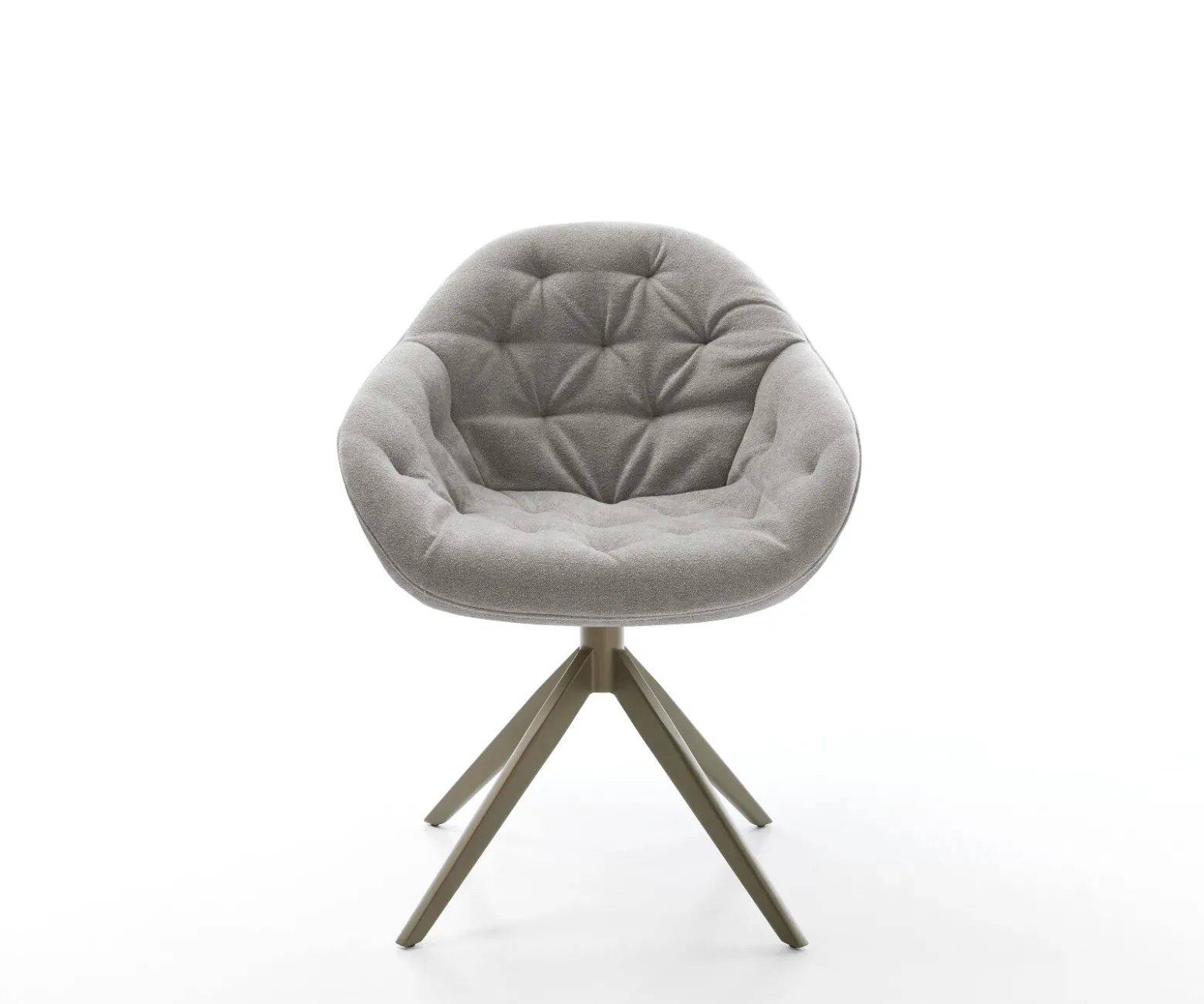 DrehstuhlGaio-Flex Strukturstoff Soft Grau Kreuzgestell breit Effektfinish Titan 360° drehbar Wippfunktion Sofort versandfertig