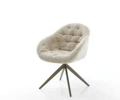 DrehstuhlGaio-Flex Webstoff Soft Beige Kreuzgestell breit Effektfinish Titan 360° drehbar Wippfunktion Sofort versandfertig