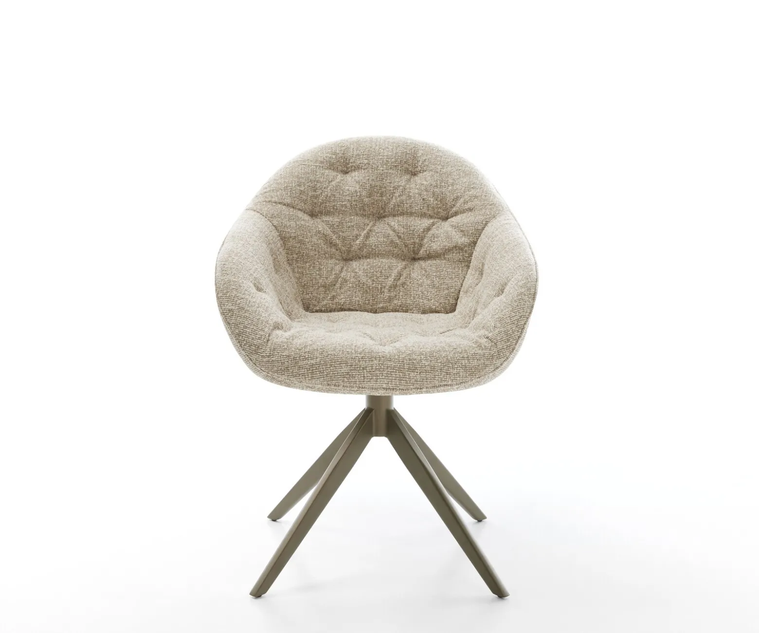 DrehstuhlGaio-Flex Webstoff Soft Beige Kreuzgestell breit Effektfinish Titan 360° drehbar Wippfunktion Sofort versandfertig