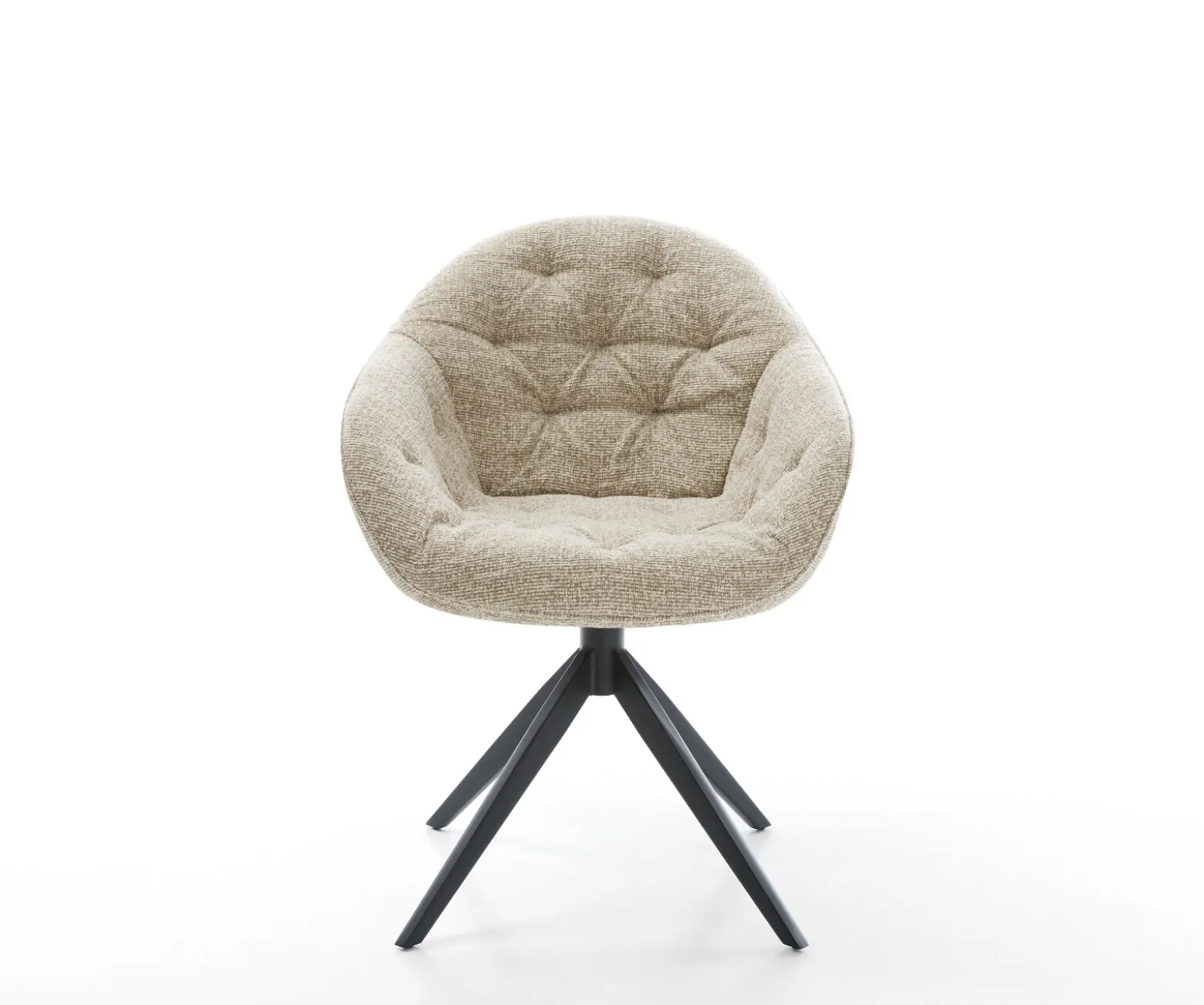 DrehstuhlGaio-Flex Webstoff Soft Beige Kreuzgestell breit Schwarz 360° drehbar Wippfunktion Sofort versandfertig