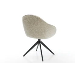 DrehstuhlGaio-Flex Webstoff Soft Beige Kreuzgestell breit Schwarz 360° drehbar Wippfunktion Sofort versandfertig