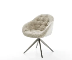 DrehstuhlGaio-Flex Webstoff Soft Beige Kreuzgestell breit Graphit 360° drehbar Wippfunktion Sofort versandfertig