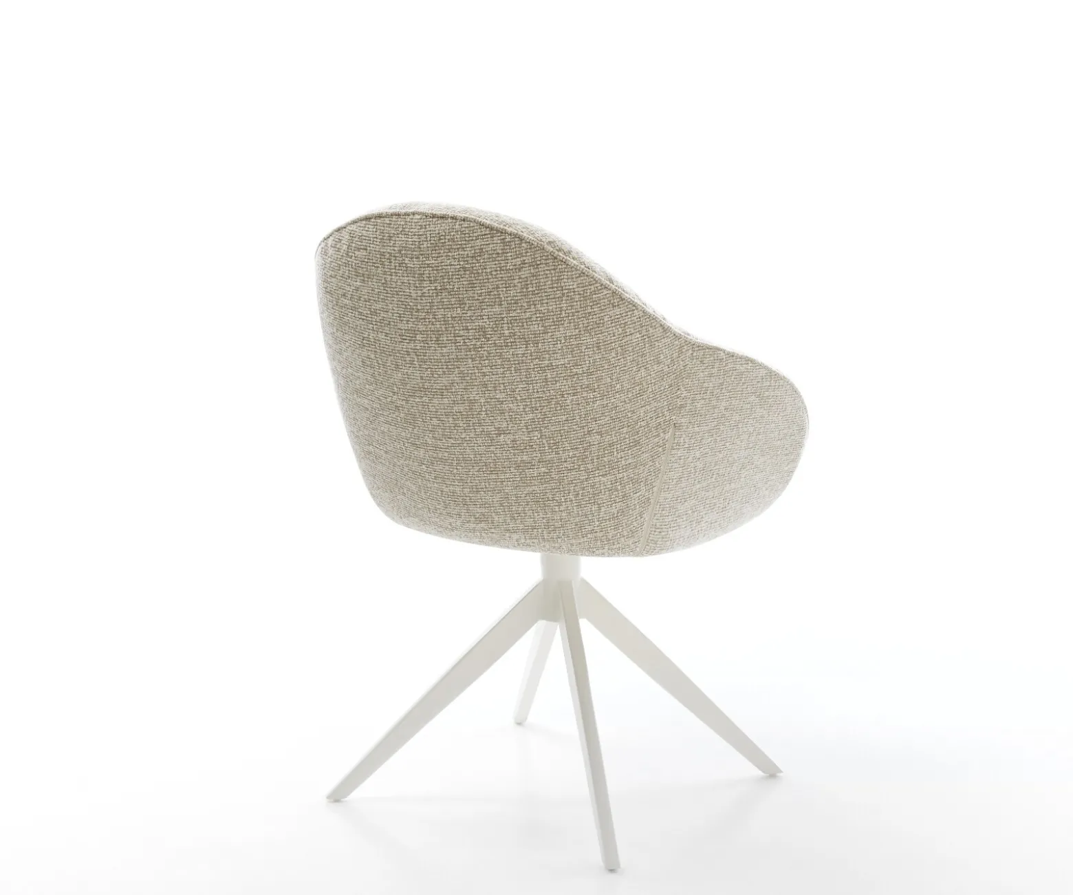 DrehstuhlGaio-Flex Webstoff Soft Beige Kreuzgestell breit Weiß 360° drehbar Wippfunktion Sofort versandfertig
