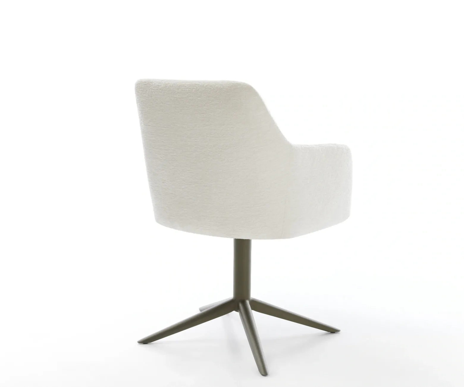 DrehstuhlGreg-Flex Bouclé Soft Beige Fußkreuz Effektfinish Titan 360° drehbar Wippfunktion Taschenfederkern Sofort versandfertig
