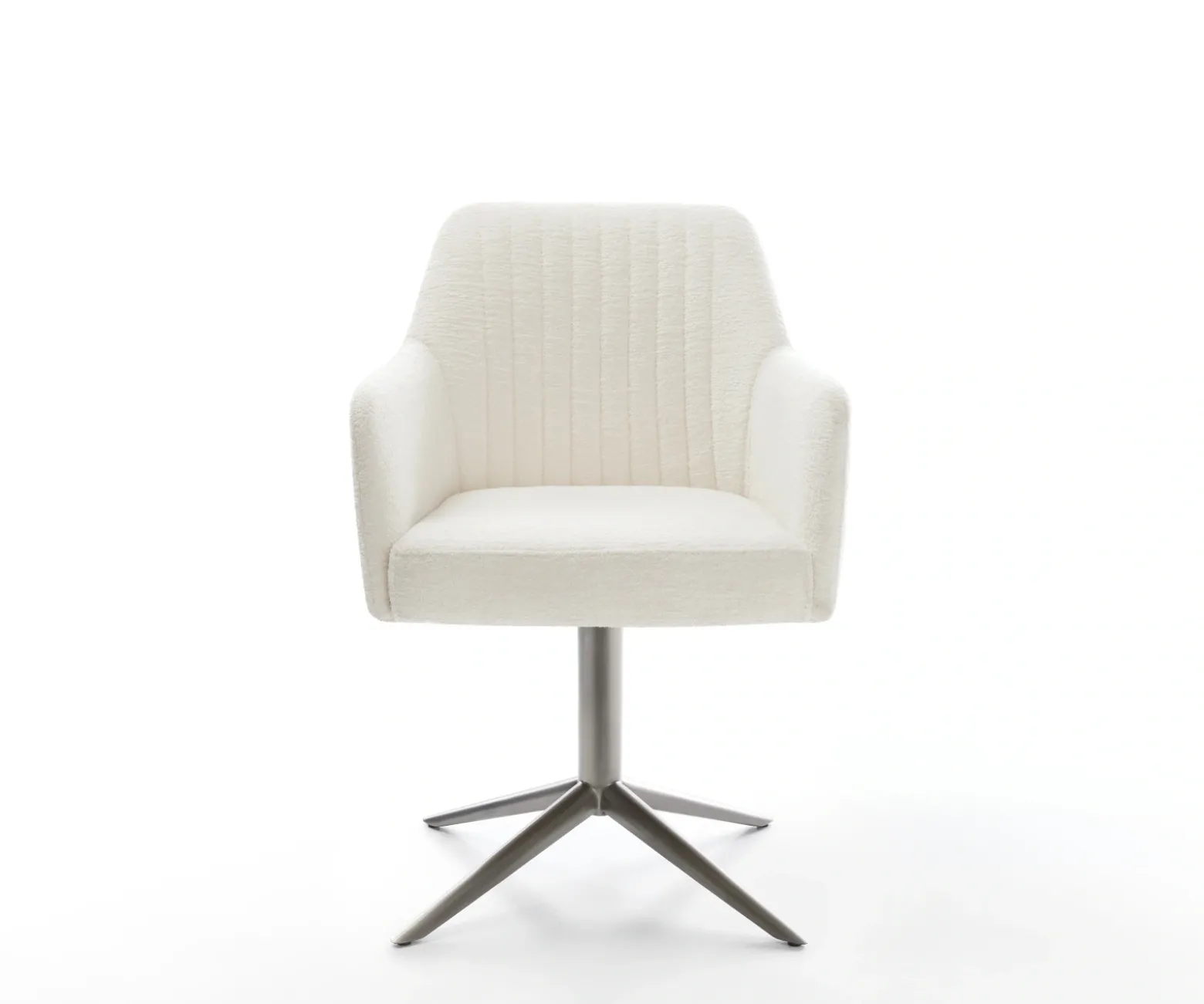DrehstuhlGreg-Flex Bouclé Soft Beige Fußkreuz Graphit 360° drehbar Wippfunktion Taschenfederkern Sofort versandfertig