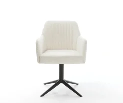 DrehstuhlGreg-Flex Bouclé Soft Beige Fußkreuz Schwarz 360° drehbar Wippfunktion Taschenfederkern Sofort versandfertig