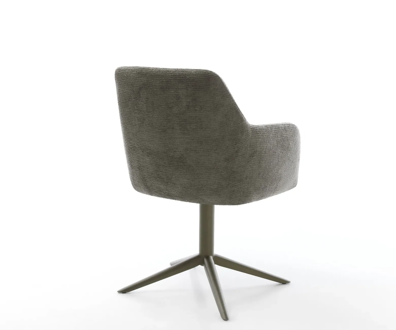 DrehstuhlGreg-Flex Bouclé Soft Schlamm Fußkreuz Effektfinish Titan 360° drehbar Wippfunktion Taschenfederkern Sofort versandfertig