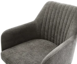 DrehstuhlGreg-Flex Bouclé Soft Schlamm Fußkreuz Graphit 360° drehbar Wippfunktion Taschenfederkern Sofort versandfertig