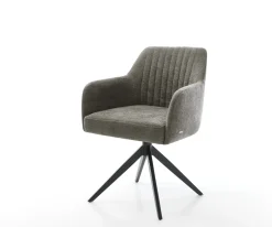 DrehstuhlGreg-Flex Bouclé Soft Schlamm Kreuzgestell breit Schwarz 360° drehbar Wippfunktion Taschenfederkern Sofort versandfertig