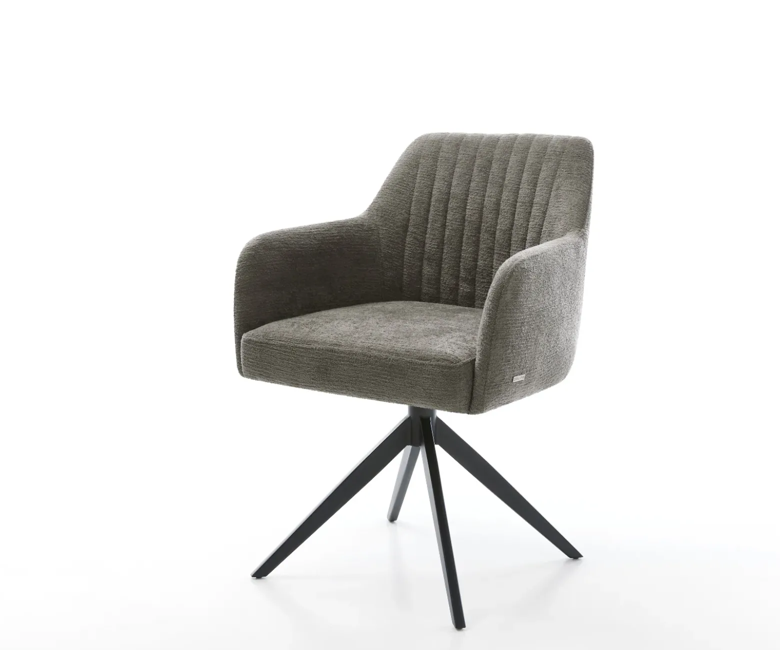 DrehstuhlGreg-Flex Bouclé Soft Schlamm Kreuzgestell breit Schwarz 360° drehbar Wippfunktion Taschenfederkern Sofort versandfertig