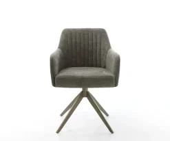 DrehstuhlGreg-Flex Bouclé Soft Schlamm Kreuzgestell breit Effektfinish Titan 360° drehbar Wippfunktion Taschenfederkern Sofort versandfertig