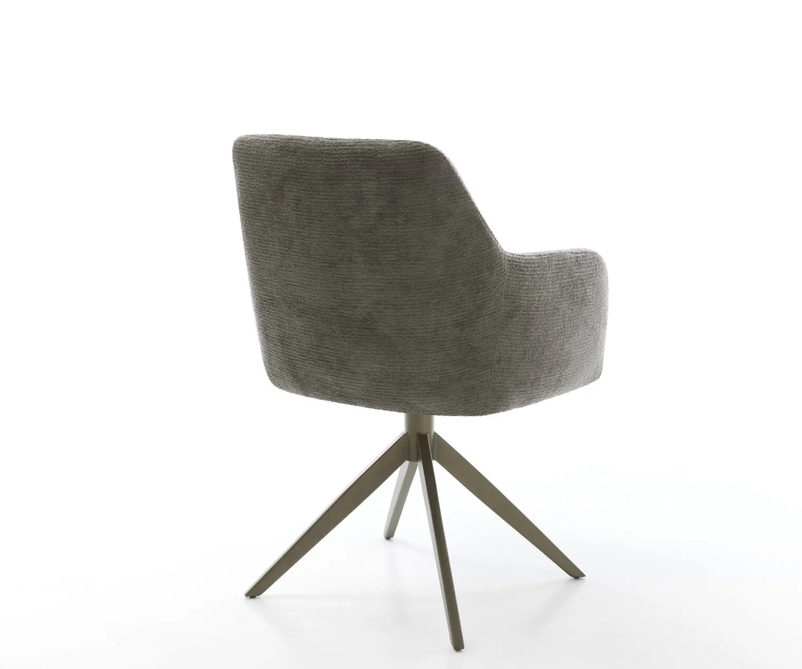 DrehstuhlGreg-Flex Bouclé Soft Schlamm Kreuzgestell breit Effektfinish Titan 360° drehbar Wippfunktion Taschenfederkern Sofort versandfertig