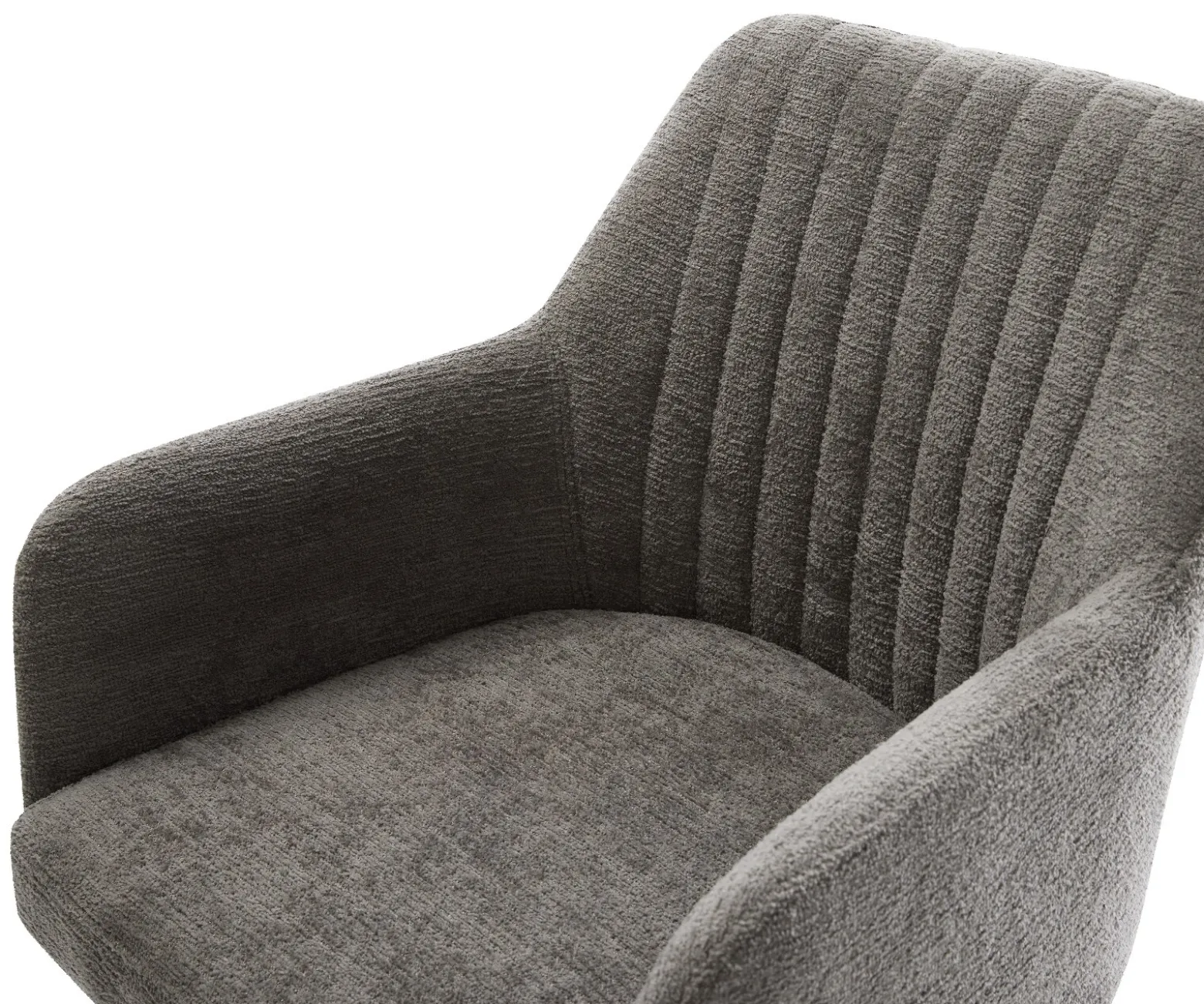DrehstuhlGreg-Flex Bouclé Soft Schlamm Kreuzgestell breit Weiß 360° drehbar Wippfunktion Taschenfederkern Sofort versandfertig