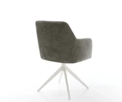 DrehstuhlGreg-Flex Bouclé Soft Schlamm Kreuzgestell breit Weiß 360° drehbar Wippfunktion Taschenfederkern Sofort versandfertig
