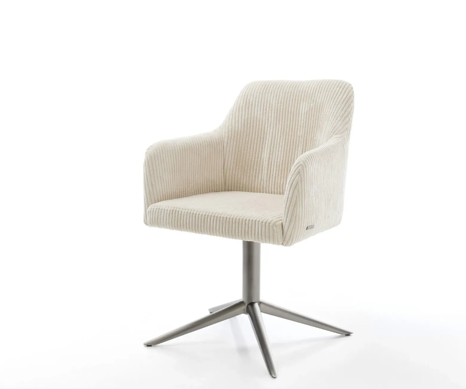 DrehstuhlGreg-Flex Cord Beige Fußkreuz Graphit 360° drehbar Wippfunktion Taschenfederkern Sofort versandfertig