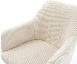 DrehstuhlGreg-Flex Cord Beige Fußkreuz Graphit 360° drehbar Wippfunktion Taschenfederkern Sofort versandfertig