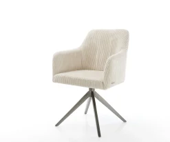 DrehstuhlGreg-Flex Cord Beige Kreuzgestell breit Graphit 360° drehbar Wippfunktion Taschenfederkern Sofort versandfertig