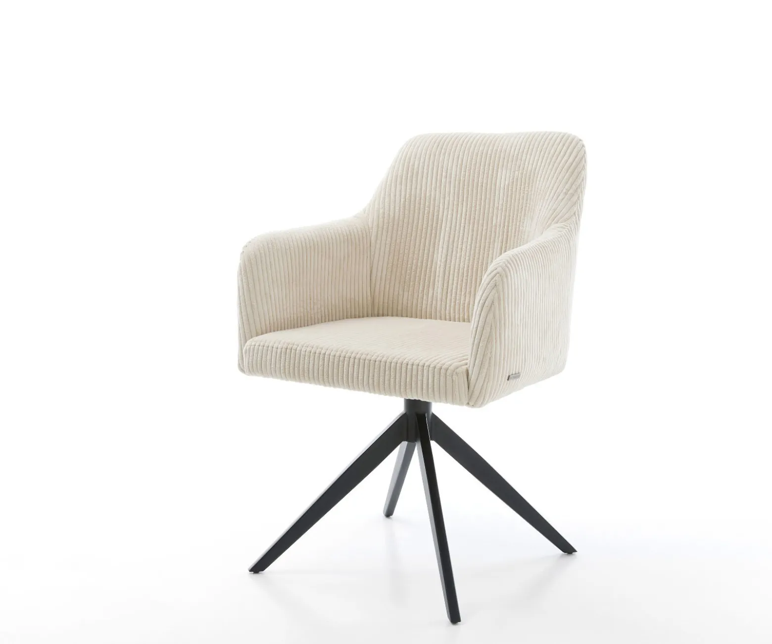 DrehstuhlGreg-Flex Cord Beige Kreuzgestell breit Schwarz 360° drehbar Wippfunktion Taschenfederkern Sofort versandfertig