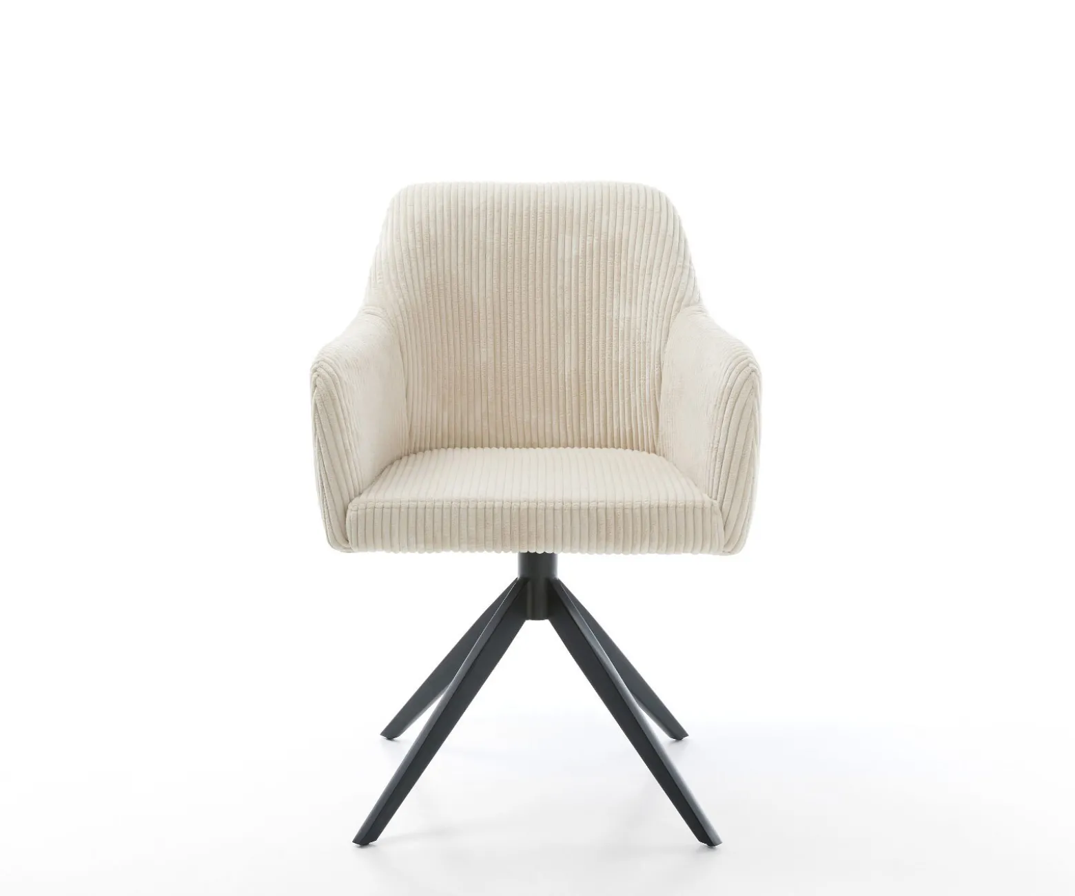DrehstuhlGreg-Flex Cord Beige Kreuzgestell breit Schwarz 360° drehbar Wippfunktion Taschenfederkern Sofort versandfertig