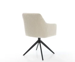 DrehstuhlGreg-Flex Cord Beige Kreuzgestell breit Schwarz 360° drehbar Wippfunktion Taschenfederkern Sofort versandfertig