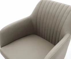 DrehstuhlGreg-Flex Echt-Leder Schlamm Kreuzgestell breit Edelstahl 360° drehbar Wippfunktion Taschenfederkern Sofort versandfertig