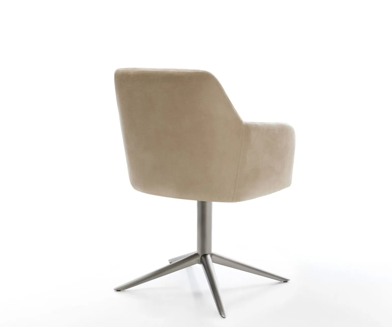 DrehstuhlGreg-Flex Mikrofaser Beige Vintage Fußkreuz Graphit 360° drehbar Wippfunktion Taschenfederkern Sofort versandfertig