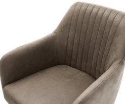 DrehstuhlGreg-Flex Mikrofaser Taupe Vintage Kreuzgestell breit Schwarz 360° drehbar Wippfunktion Taschenfederkern Sofort versandfertig