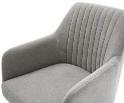 DrehstuhlGreg-Flex Strukturstoff Soft Grau Kreuzgestell breit Schwarz 360° drehbar Wippfunktion Taschenfederkern Sofort versandfertig