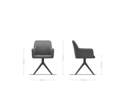 DrehstuhlGreg-Flex Strukturstoff Soft Grau Kreuzgestell breit Schwarz 360° drehbar Wippfunktion Taschenfederkern Sofort versandfertig