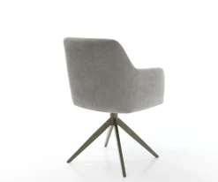 DrehstuhlGreg-Flex Strukturstoff Soft Grau Kreuzgestell breit Effektfinish Titan 360° drehbar Wippfunktion Taschenfederkern Sofort versandfertig