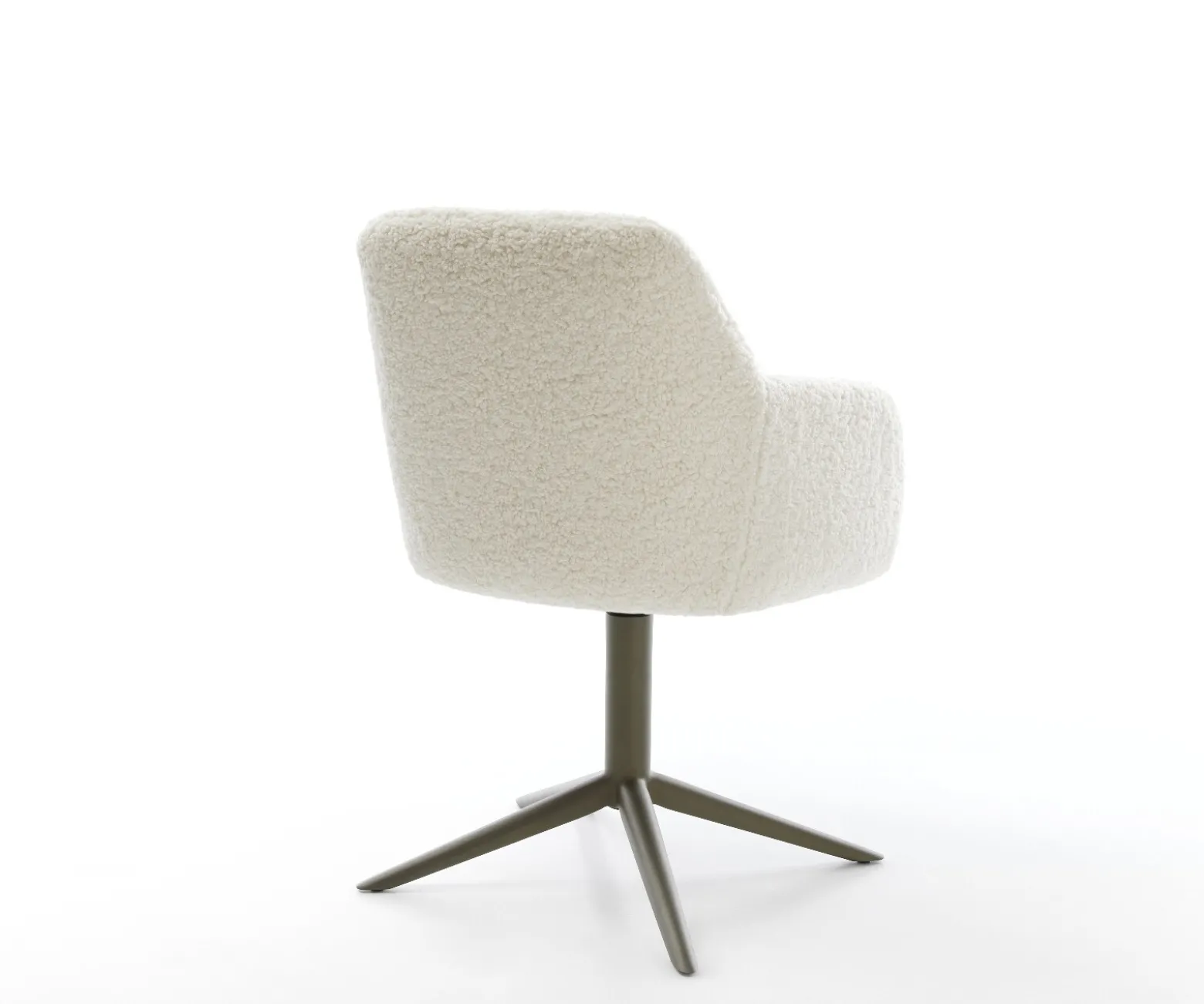 DrehstuhlGreg-Flex Teddystoff Beige Fußkreuz Effektfinish Titan 360° drehbar Wippfunktion Taschenfederkern Sofort versandfertig