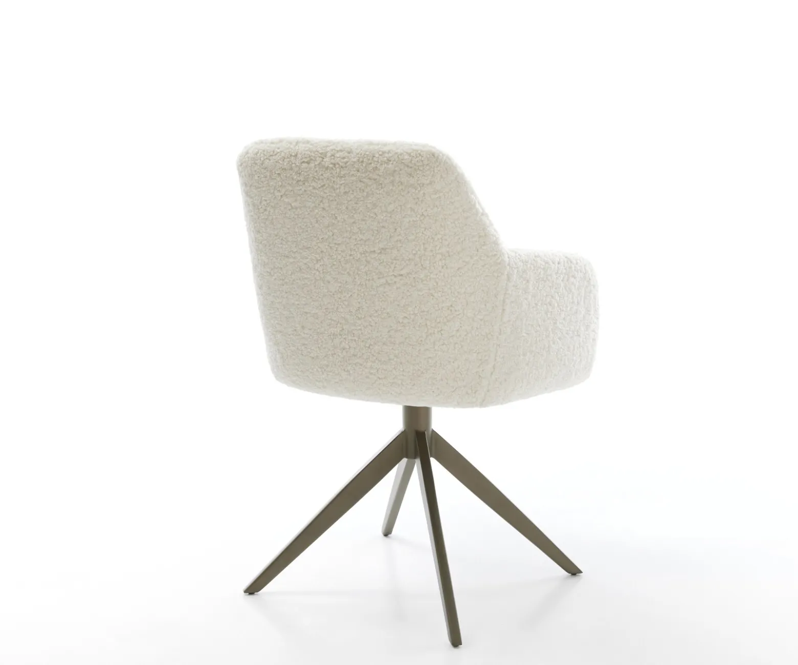 DrehstuhlGreg-Flex Teddystoff Beige Kreuzgestell breit Effektfinish Titan 360° drehbar Wippfunktion Taschenfederkern Sofort versandfertig
