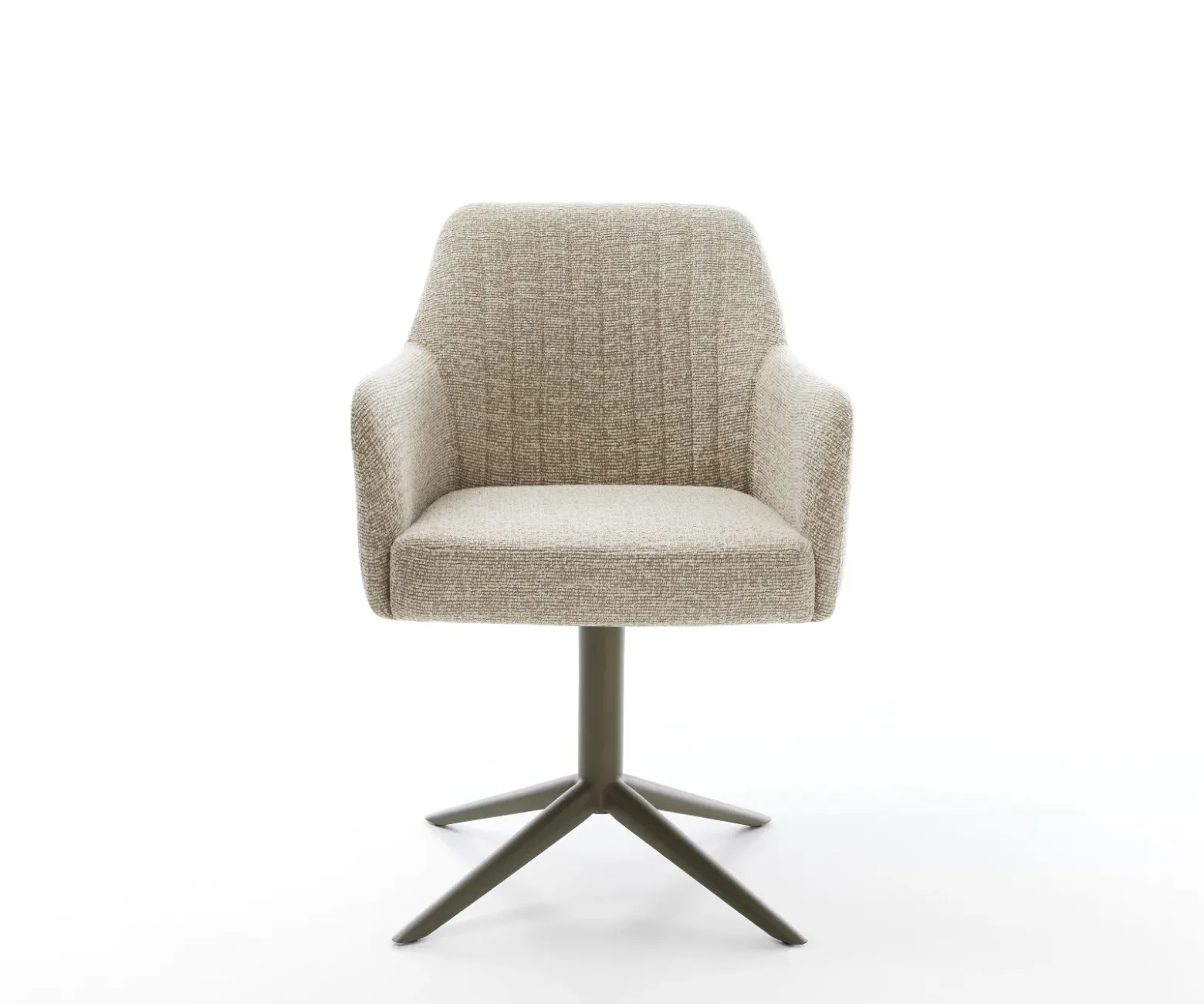 DrehstuhlGreg-Flex Webstoff Soft Beige Fußkreuz Effektfinish Titan 360° drehbar Wippfunktion Taschenfederkern Sofort versandfertig