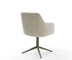 DrehstuhlGreg-Flex Webstoff Soft Beige Fußkreuz Effektfinish Titan 360° drehbar Wippfunktion Taschenfederkern Sofort versandfertig