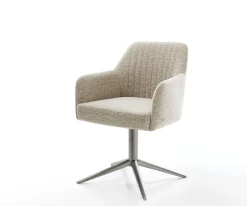 DrehstuhlGreg-Flex Webstoff Soft Beige Fußkreuz Graphit 360° drehbar Wippfunktion Taschenfederkern Sofort versandfertig
