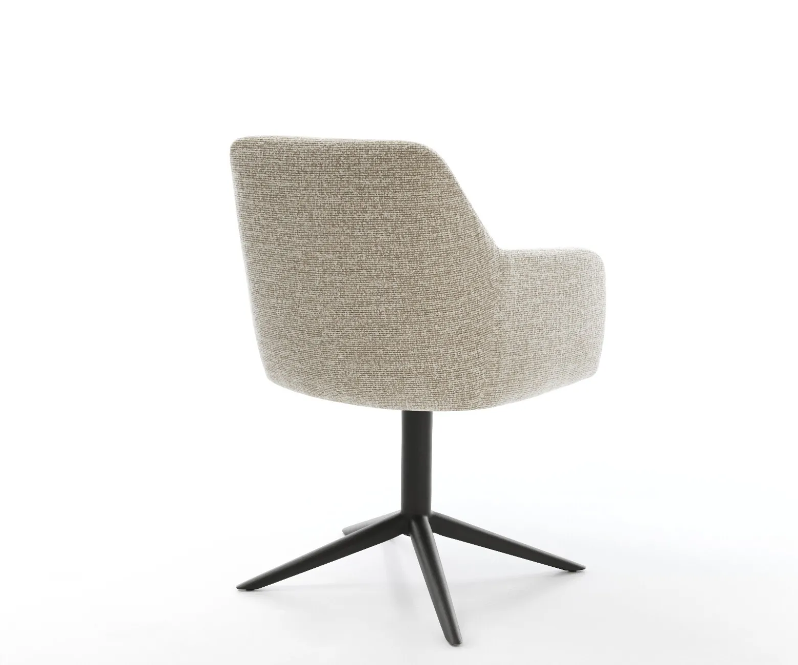 DrehstuhlGreg-Flex Webstoff Soft Beige Fußkreuz Schwarz 360° drehbar Wippfunktion Taschenfederkern Sofort versandfertig