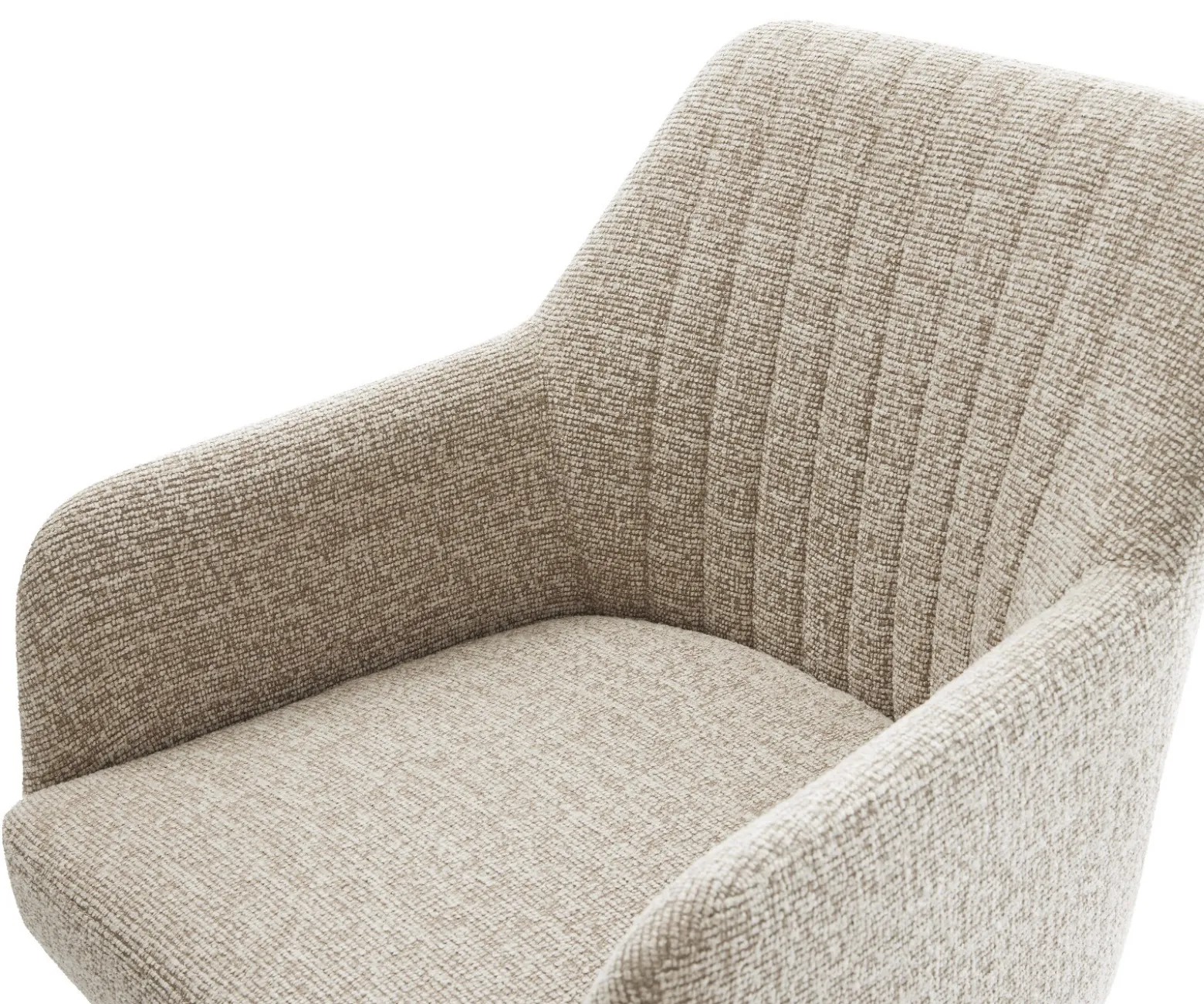 DrehstuhlGreg-Flex Webstoff Soft Beige Kreuzgestell breit Edelstahl 360° drehbar Wippfunktion Taschenfederkern Sofort versandfertig