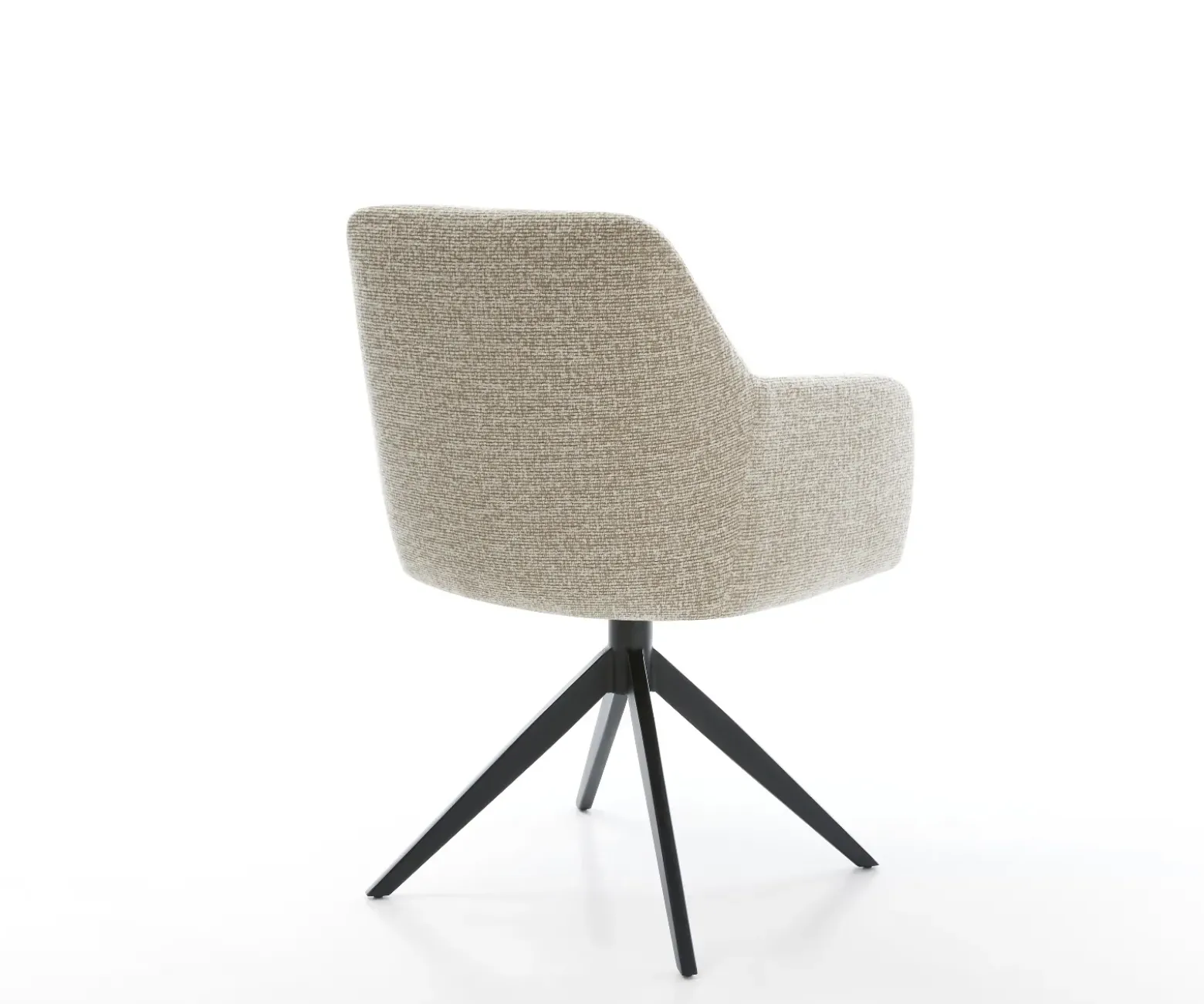 DrehstuhlGreg-Flex Webstoff Soft Beige Kreuzgestell breit Schwarz 360° drehbar Wippfunktion Taschenfederkern Sofort versandfertig