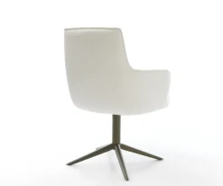 DrehstuhlHeira-Flex mit Armlehnen Bouclé Soft Beige Fußkreuz Effektfinish Titan 360° drehbar Wippfunktion Taschenfederkern Sofort versandfertig